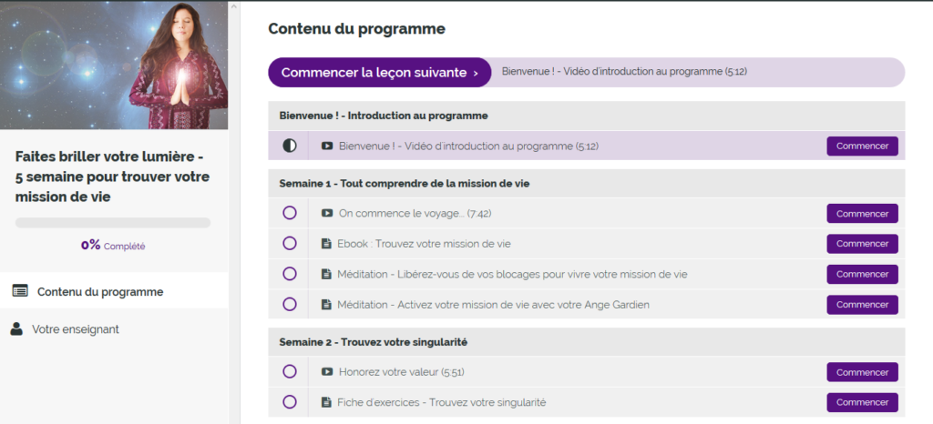 Programme pour trouver sa mission de vie