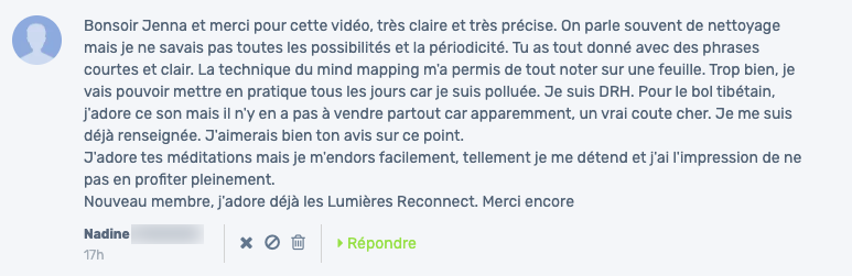 Nadine nettoyer son aura