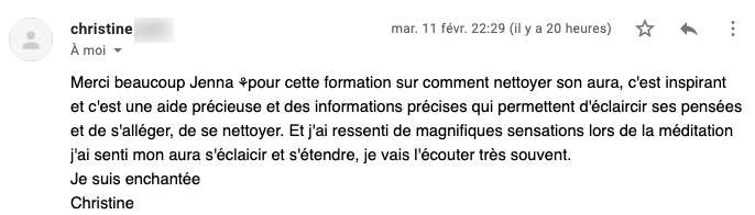 christine nettoyer son aura
